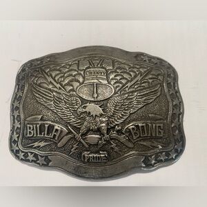 Silver Belt Buckle with Eagle Design